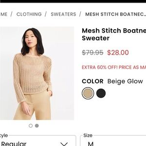 From Loft this spring season Beige open Knit Women's Sweater cropped style.